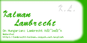 kalman lambrecht business card